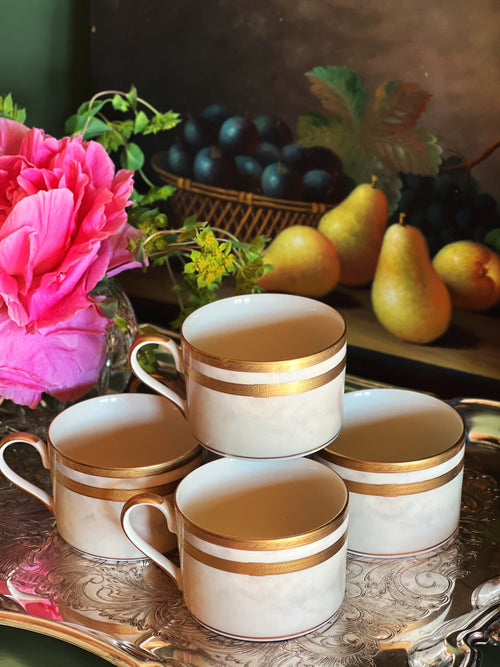Vintage Oscar de la Renta Florentine flat cups with gold trim