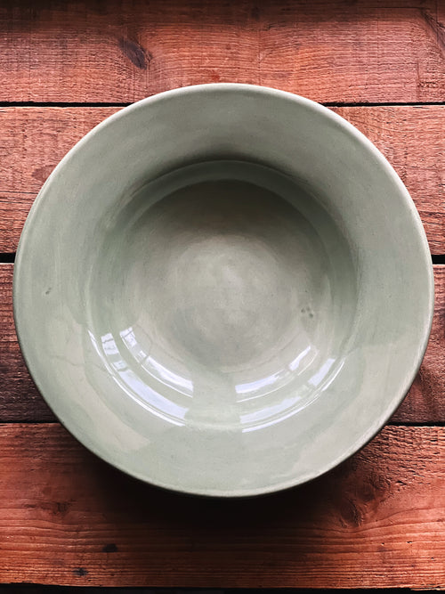 Pottery Barn Sausalito Sage Green Rimmed Soup Bowl