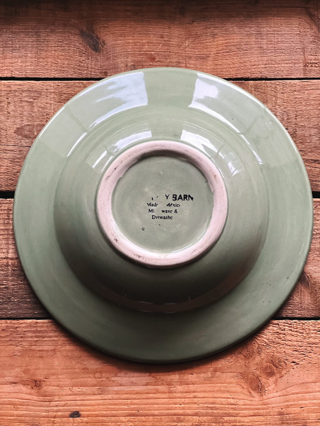 Pottery Barn Sausalito Sage Green Rimmed Soup Bowl