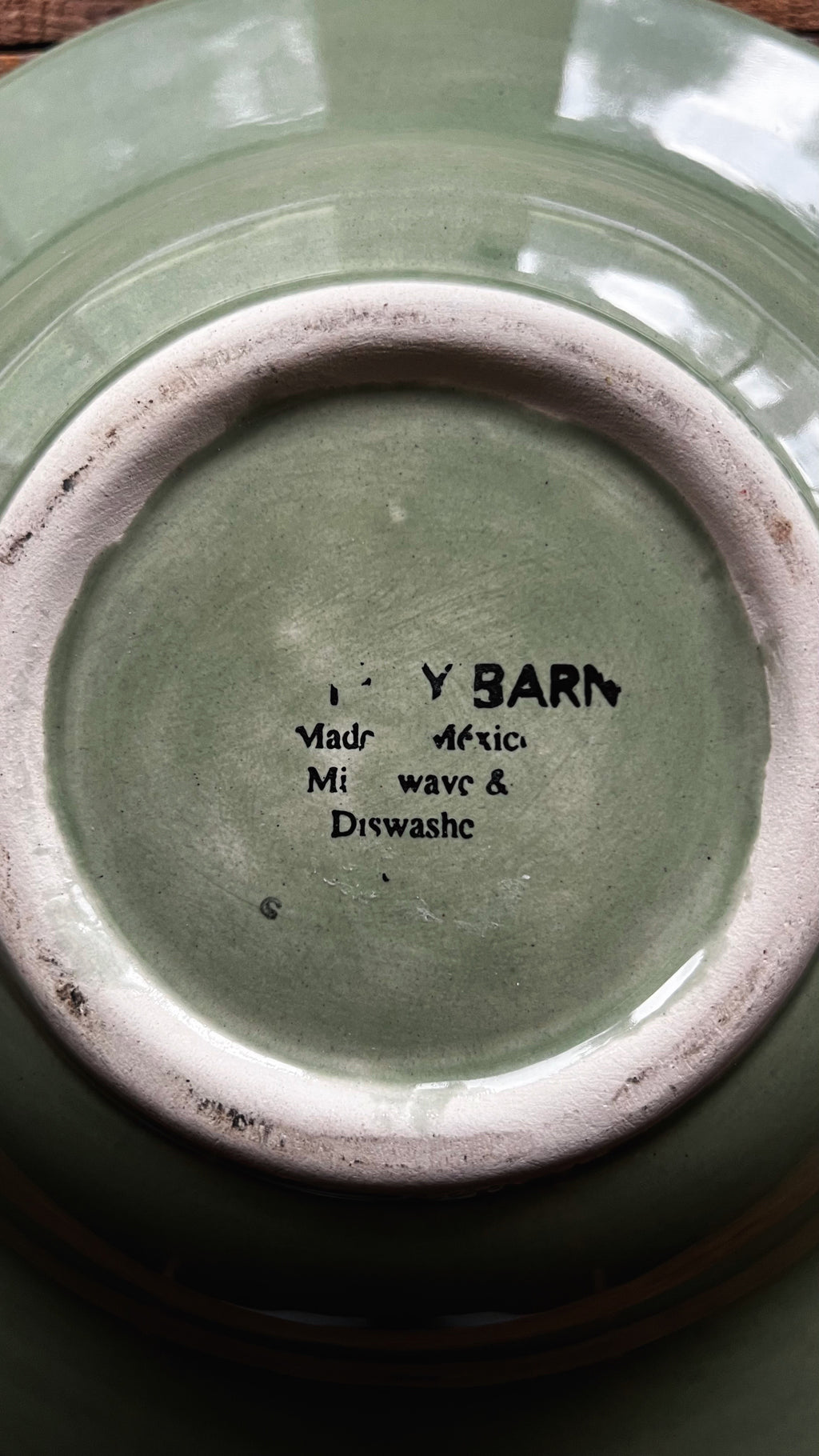 Pottery Barn Sausalito Sage Green Rimmed Soup Bowl