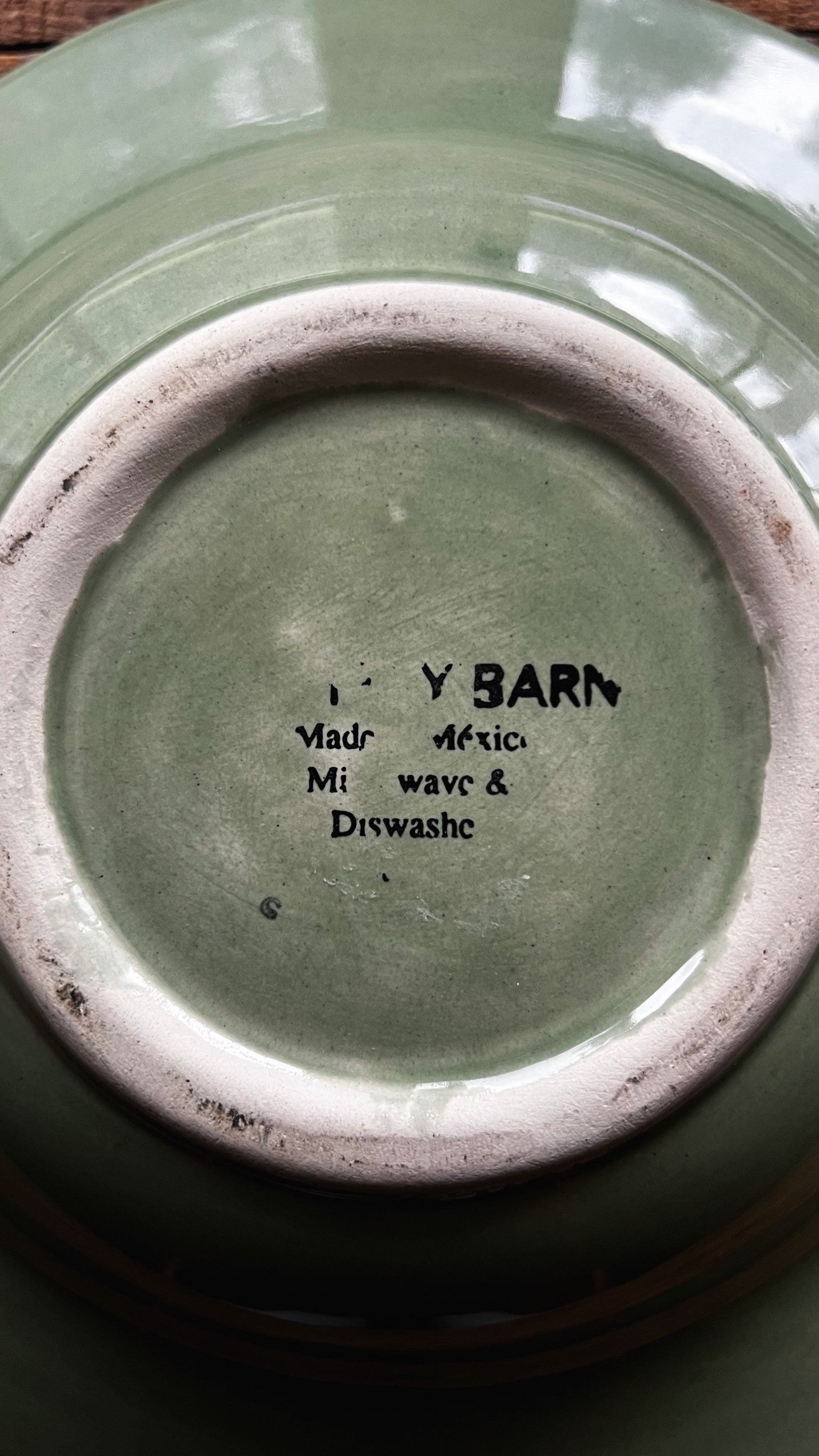 Pottery Barn Sausalito Sage Green Rimmed Soup Bowl