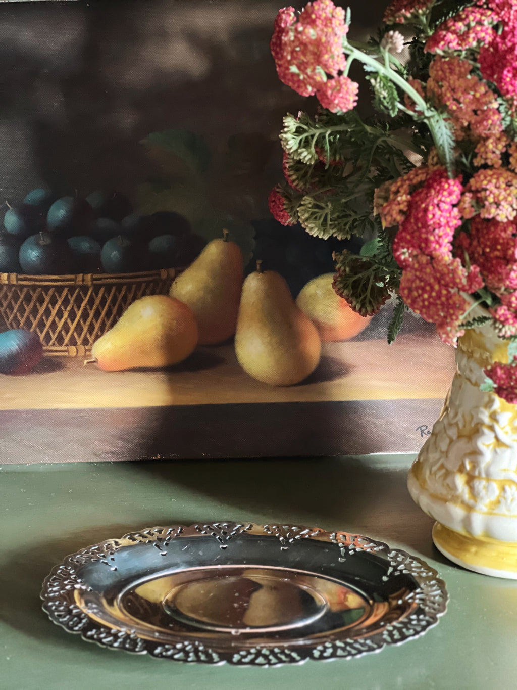 Small silver tray with pierced edge by Home Decorators Collection