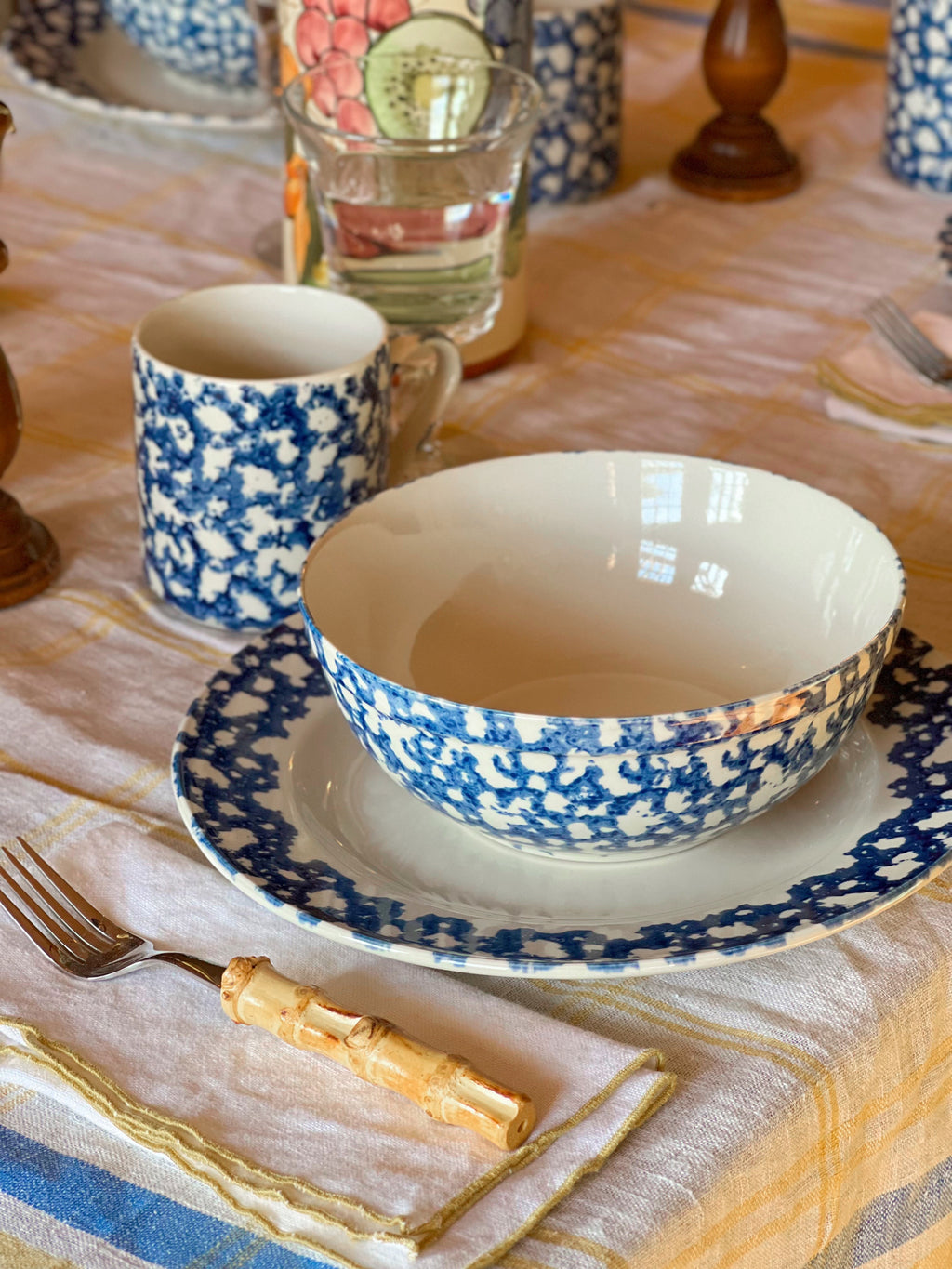 Vintage Gibson Blue Spongeware Mug | Americana Stoneware Coffee Mug | Sold Individually