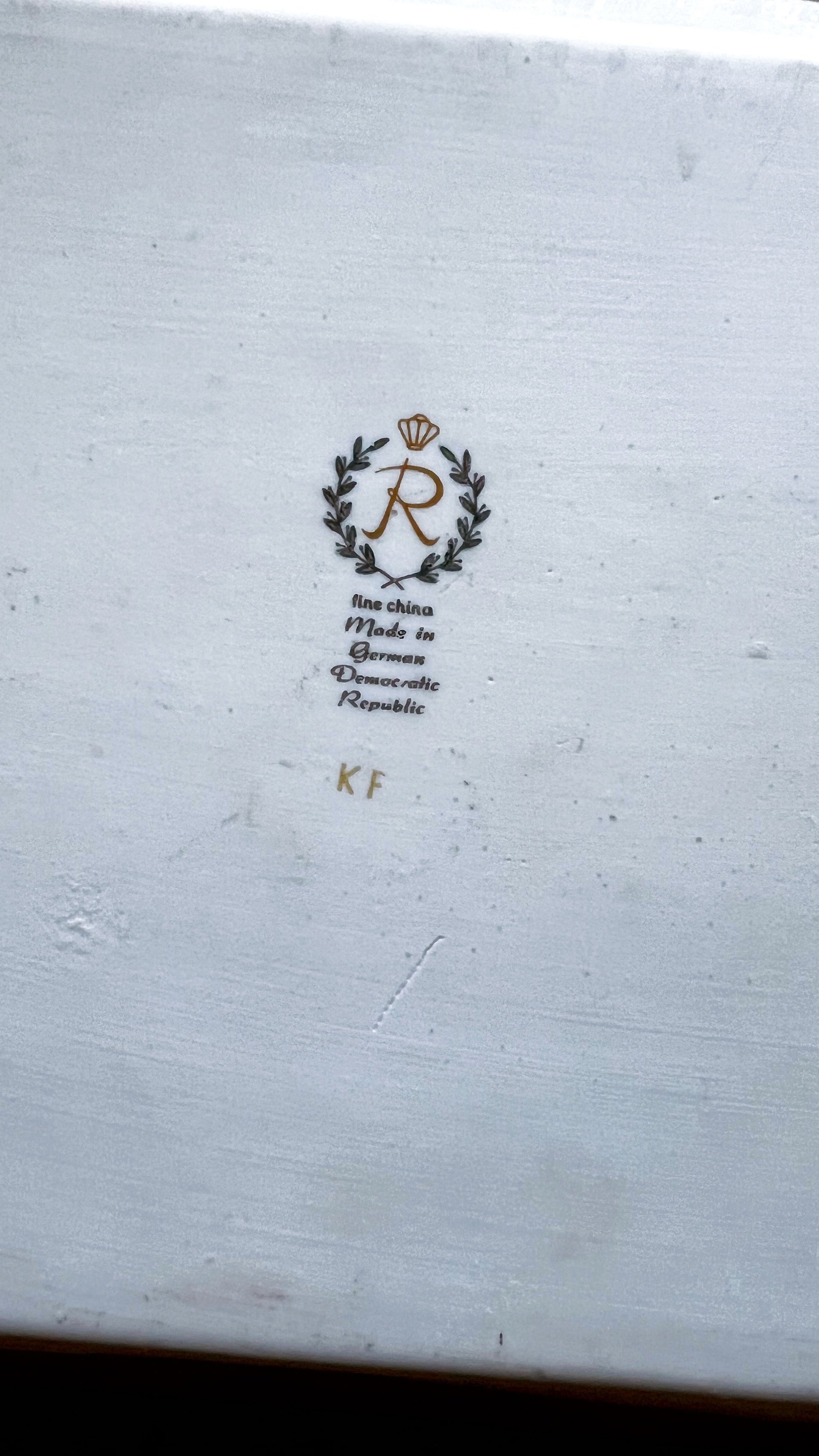 Reichenbach maker's mark on a floral serving tray