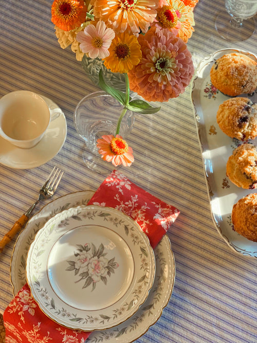 Royal Jackson Fleur De Blanc salad plate set on a table for breakfast