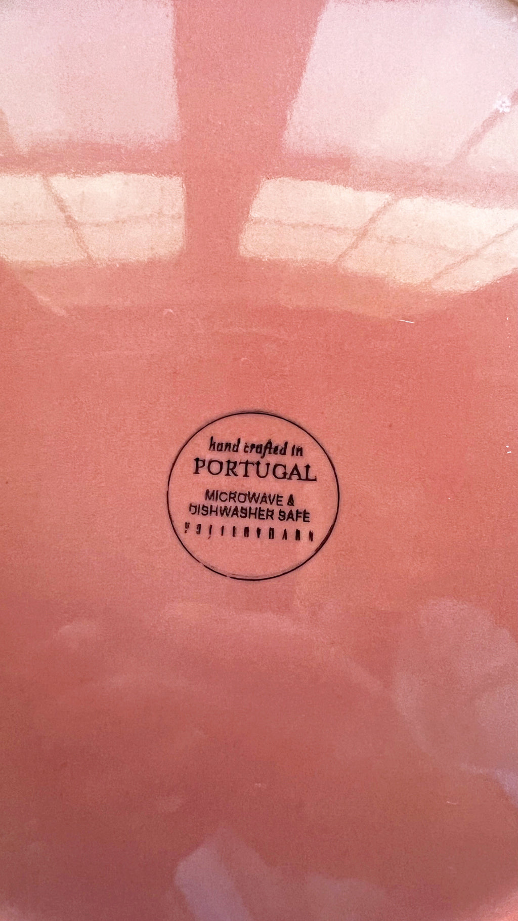 maker's mark on a Pottery Barn Cambria Persimmon Dinner Plate
