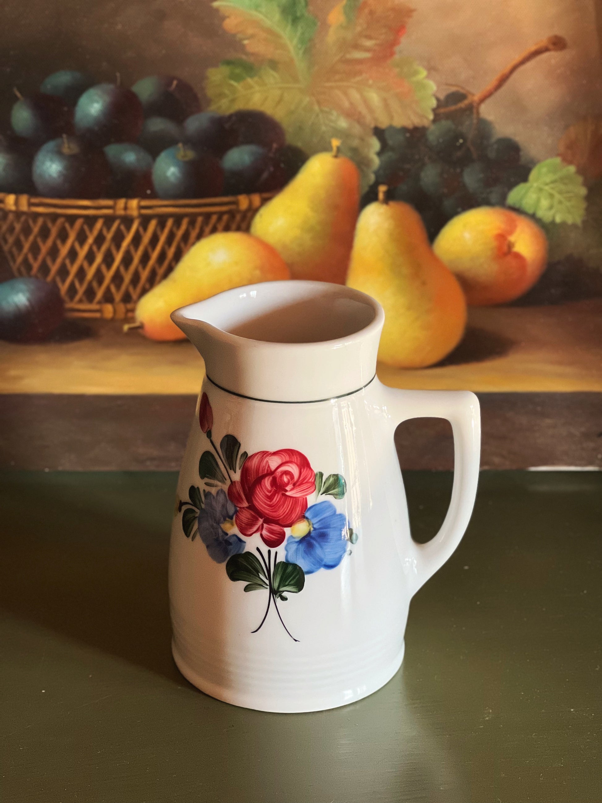 Vintage Lilien Porzellan Austria Floral Pitcher