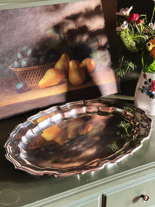 Vintage Reed & Barton Chippendale Silverplate Serving Platter