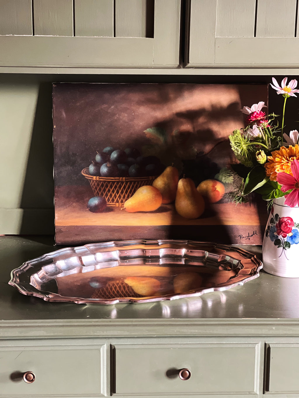 Vintage Reed & Barton Chippendale Silverplate Serving Platter meat platter with no well