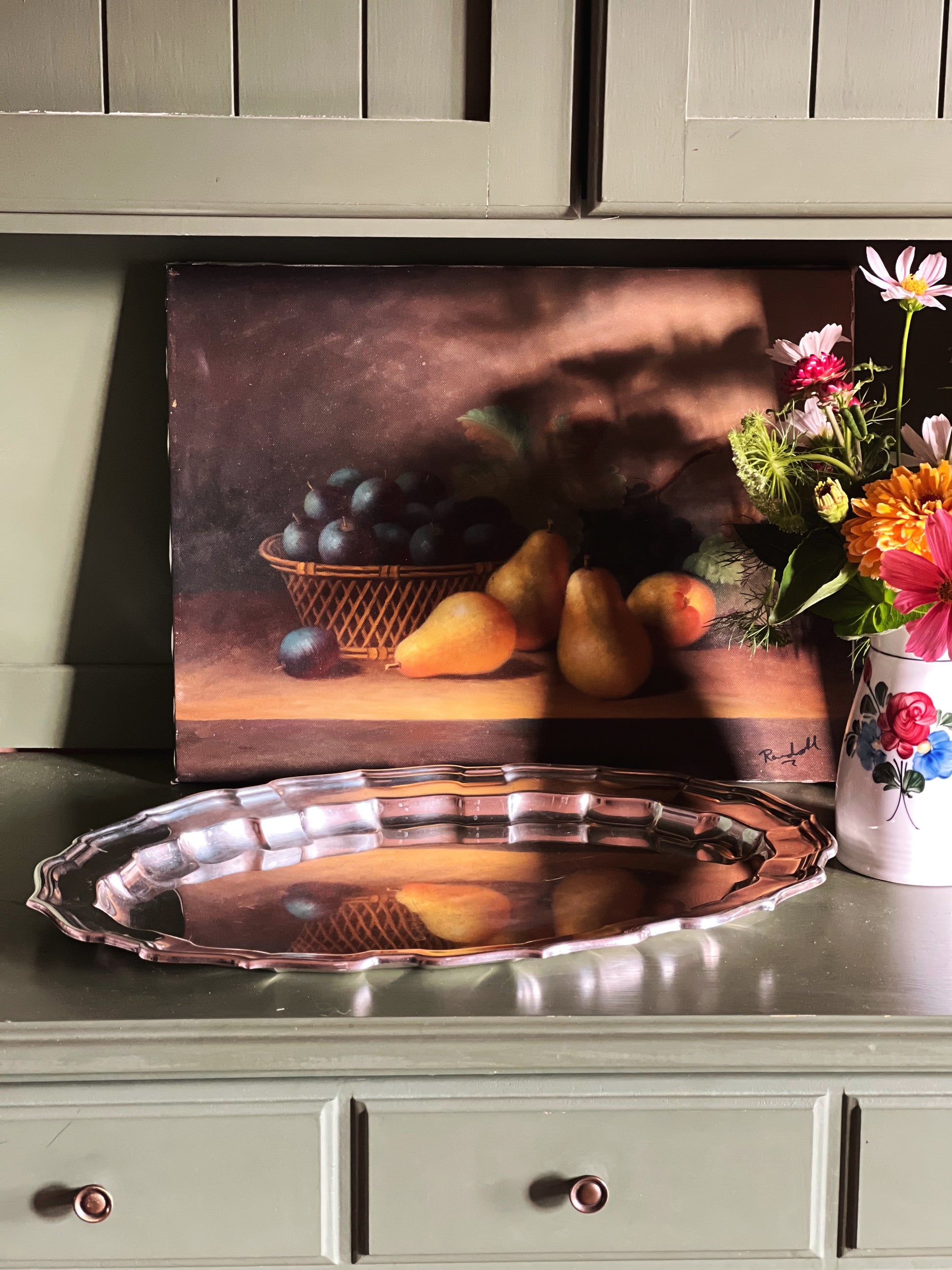 Vintage Reed & Barton Chippendale Silverplate Serving Platter meat platter with no well