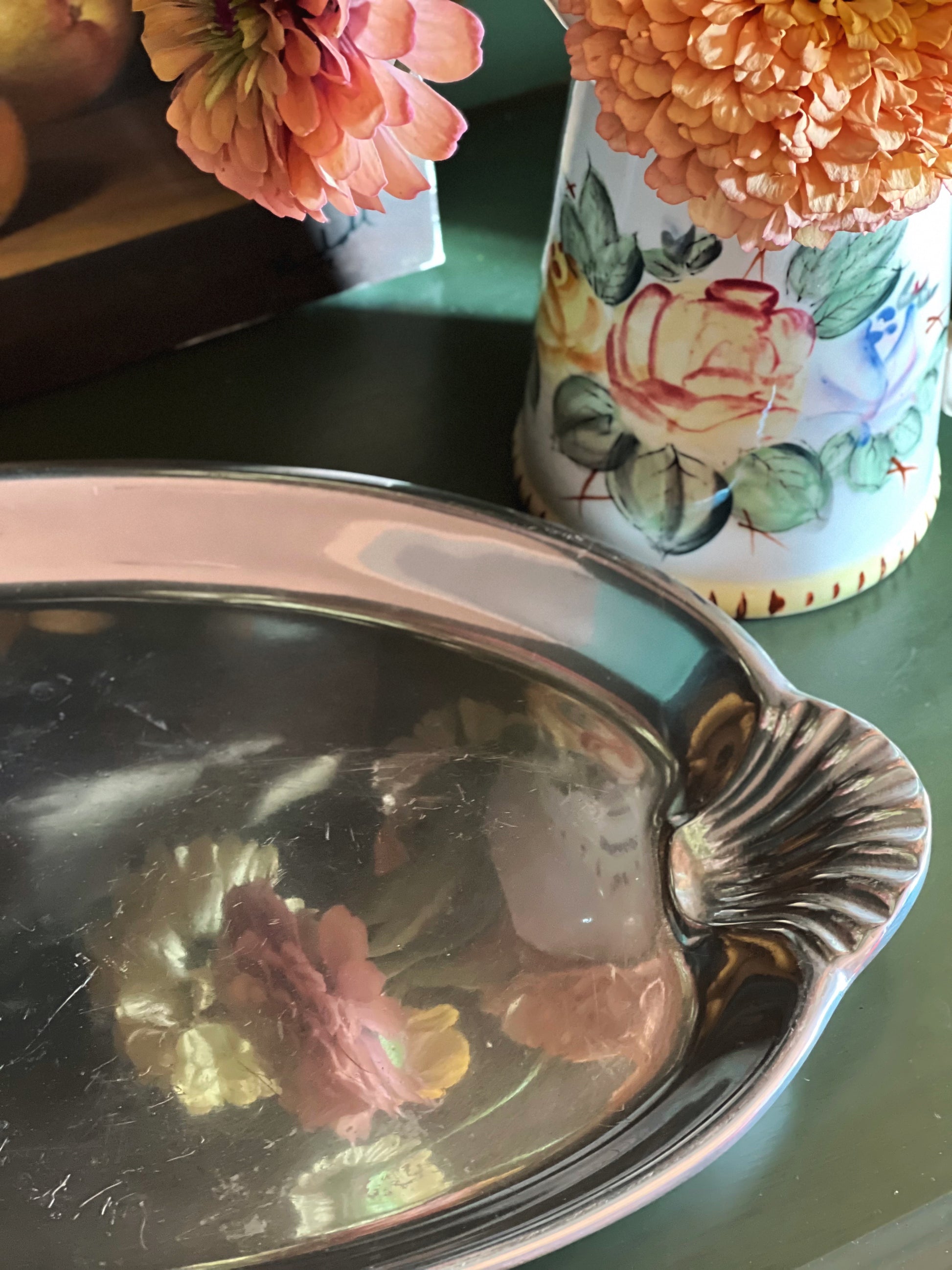 Wilton Armetale platter with scallop shell handles