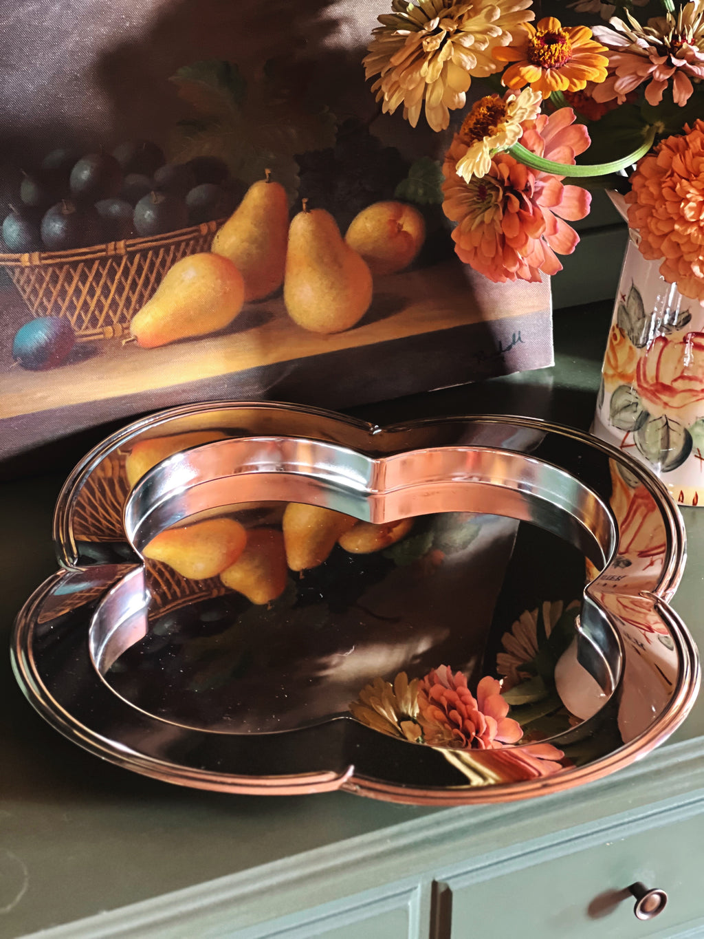 Vintage Godinger Contour Silver Plate Relish Tray with Removable Cut Glass Insert - tray only pictured