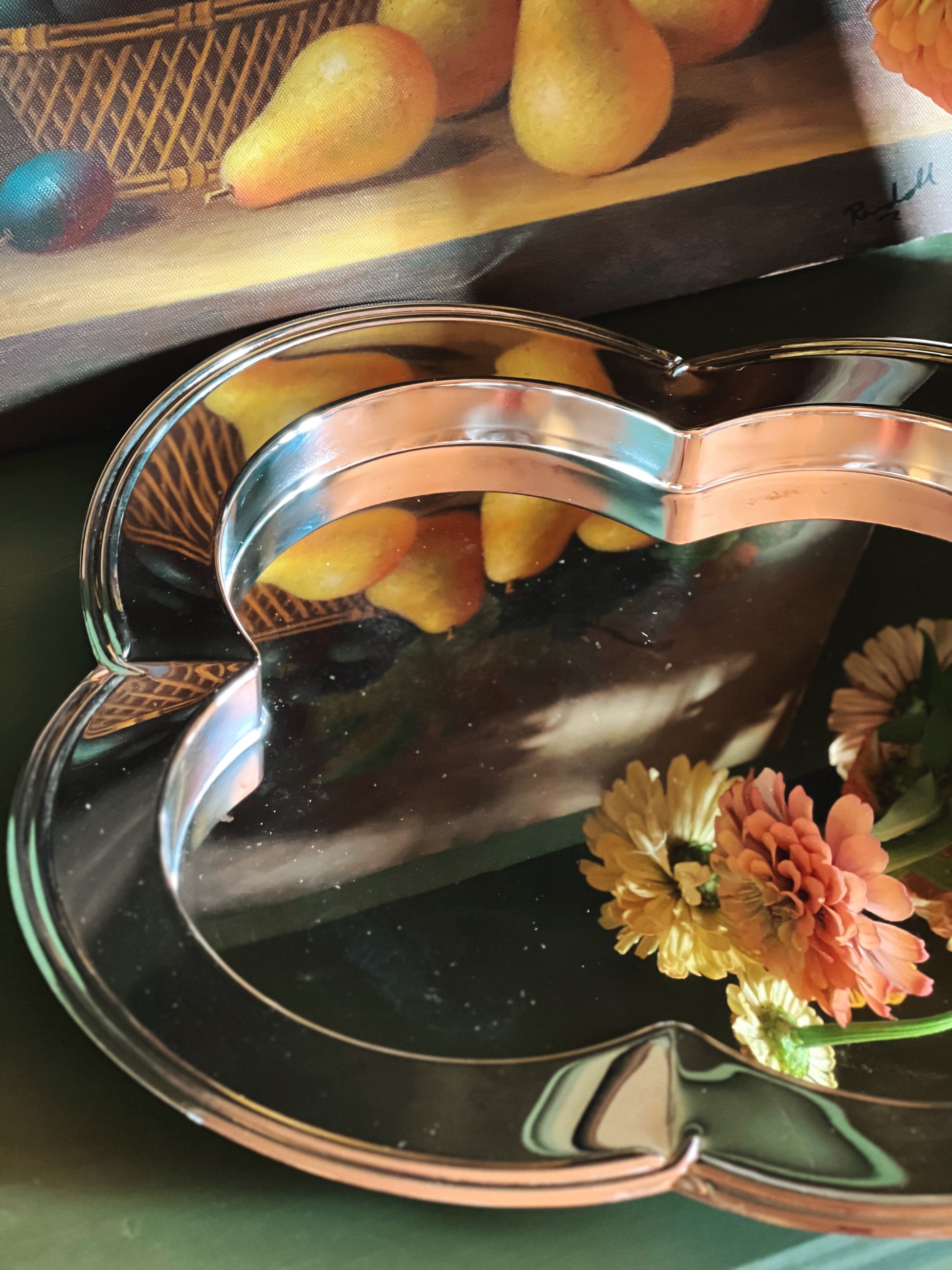 clover shaped silver tray by Godinger