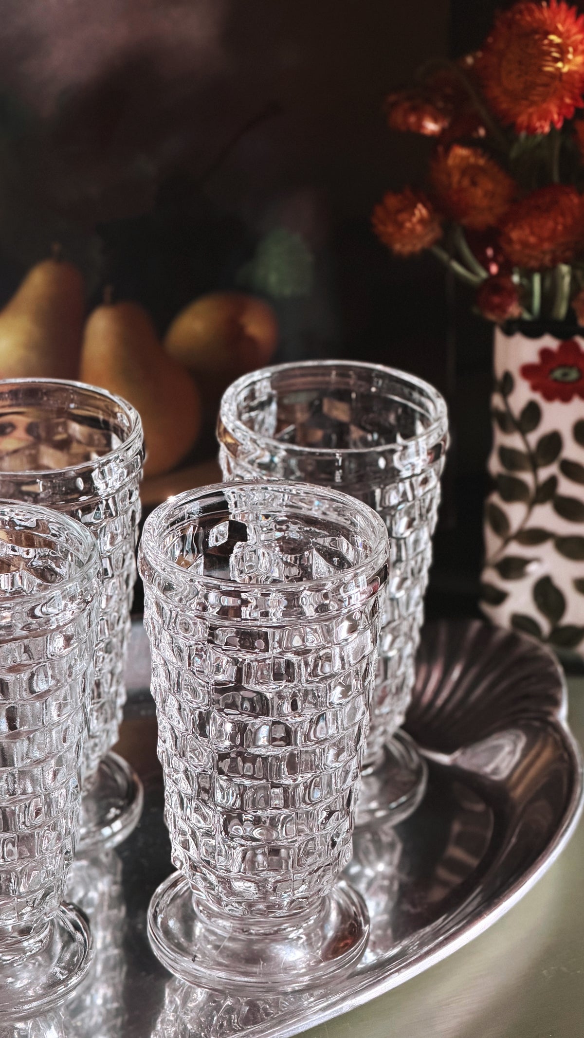 Set of 4 Vintage Colony Whitehall Clear Iced Tea Glasses