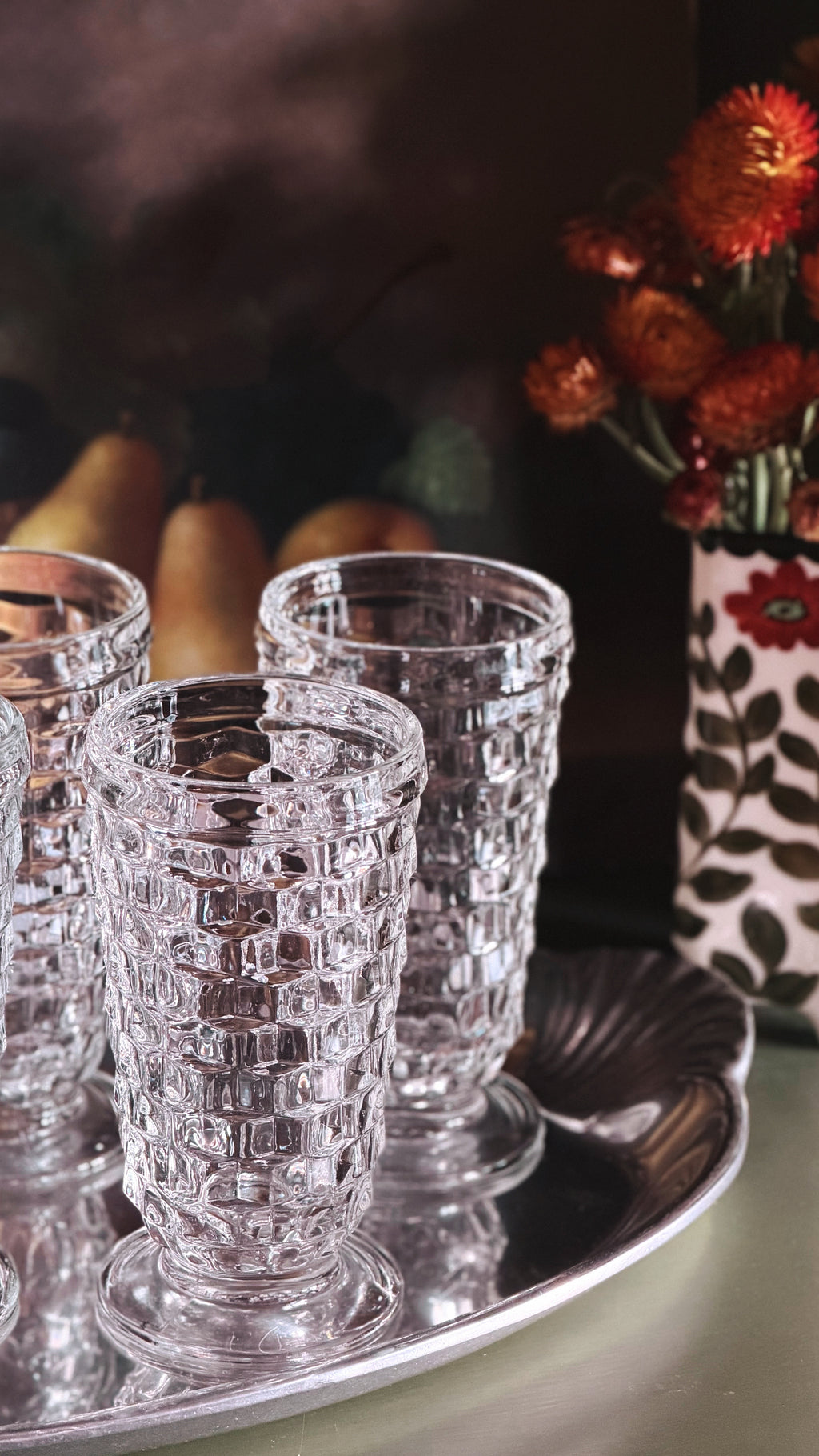 Set of 4 Vintage Colony Whitehall Clear Iced Tea Glasses