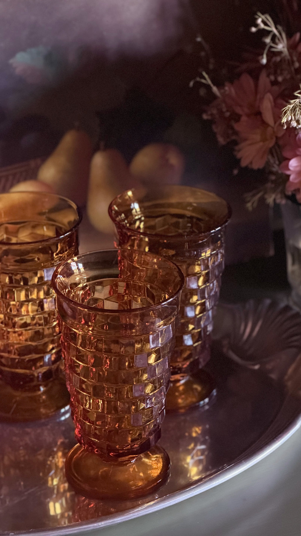 Colony Whitehall Amber iced tea glasses