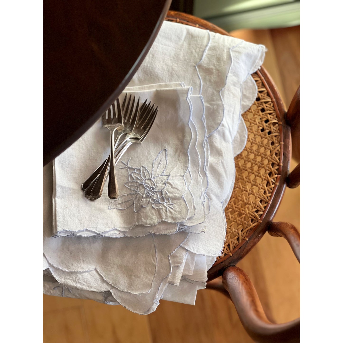 Set of 5 Vintage Embroidered Napkins