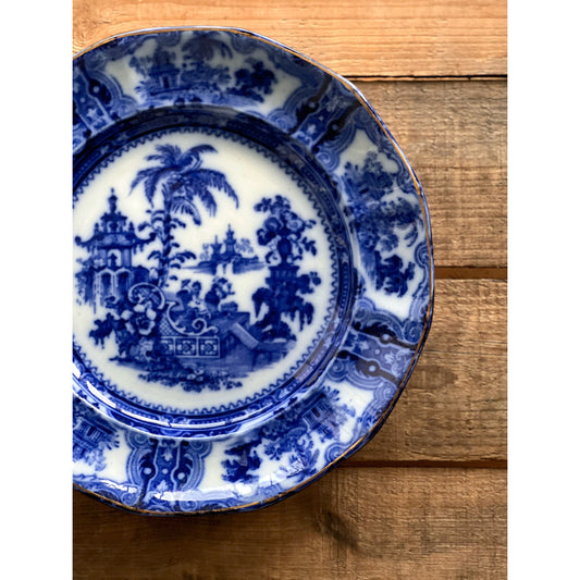 Antique Adams Kyber Flow Blue Dinner Plate