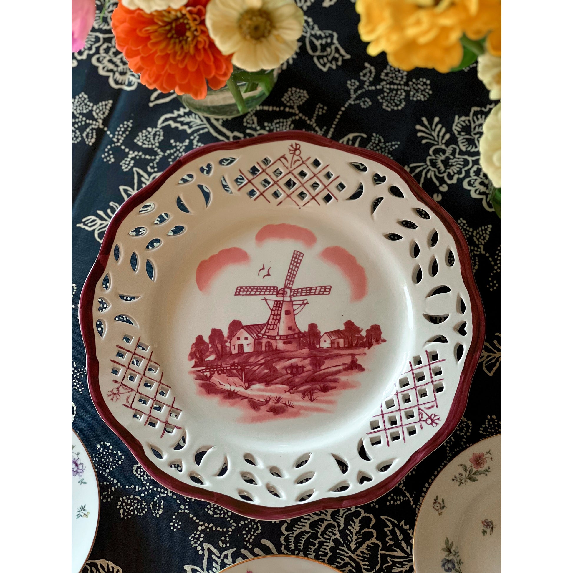 Hand Painted Lattice Edge Plate