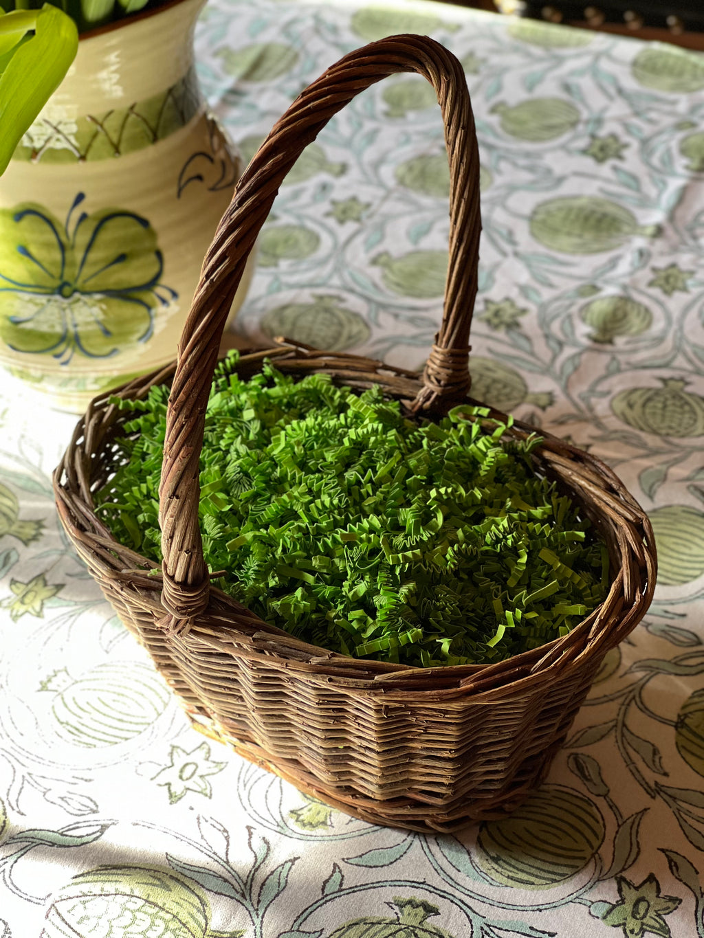 Vintage Woven Willow Basket | Garden Gathering or Tabletop Storage
