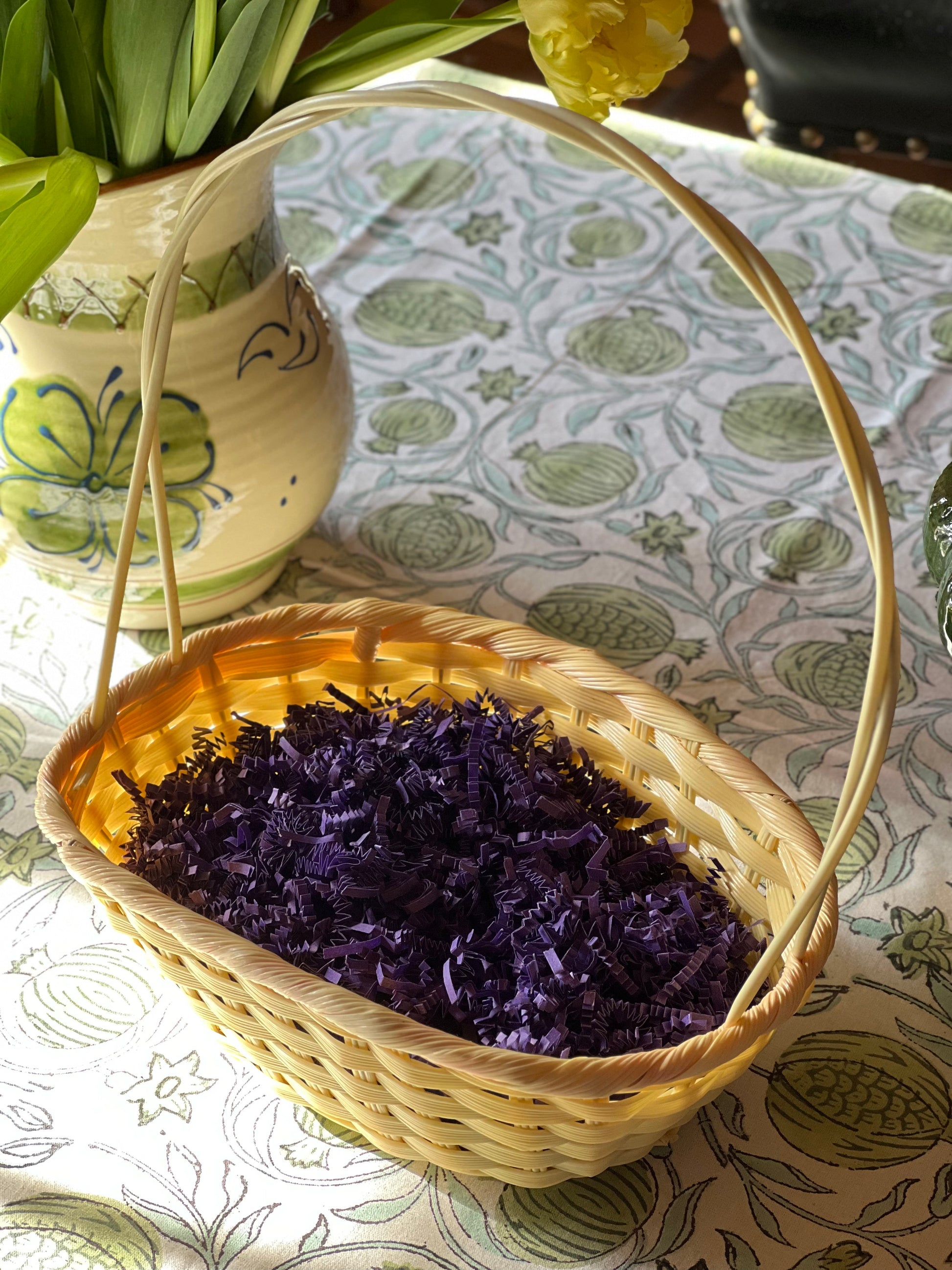 Vintage Yellow Plastic Easter Basket