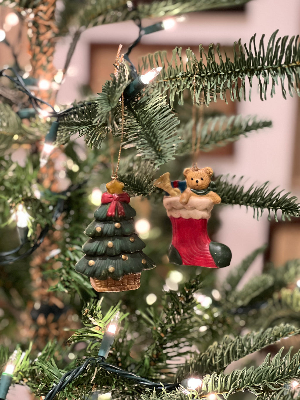 Vintage Pair of Christmas Ornaments