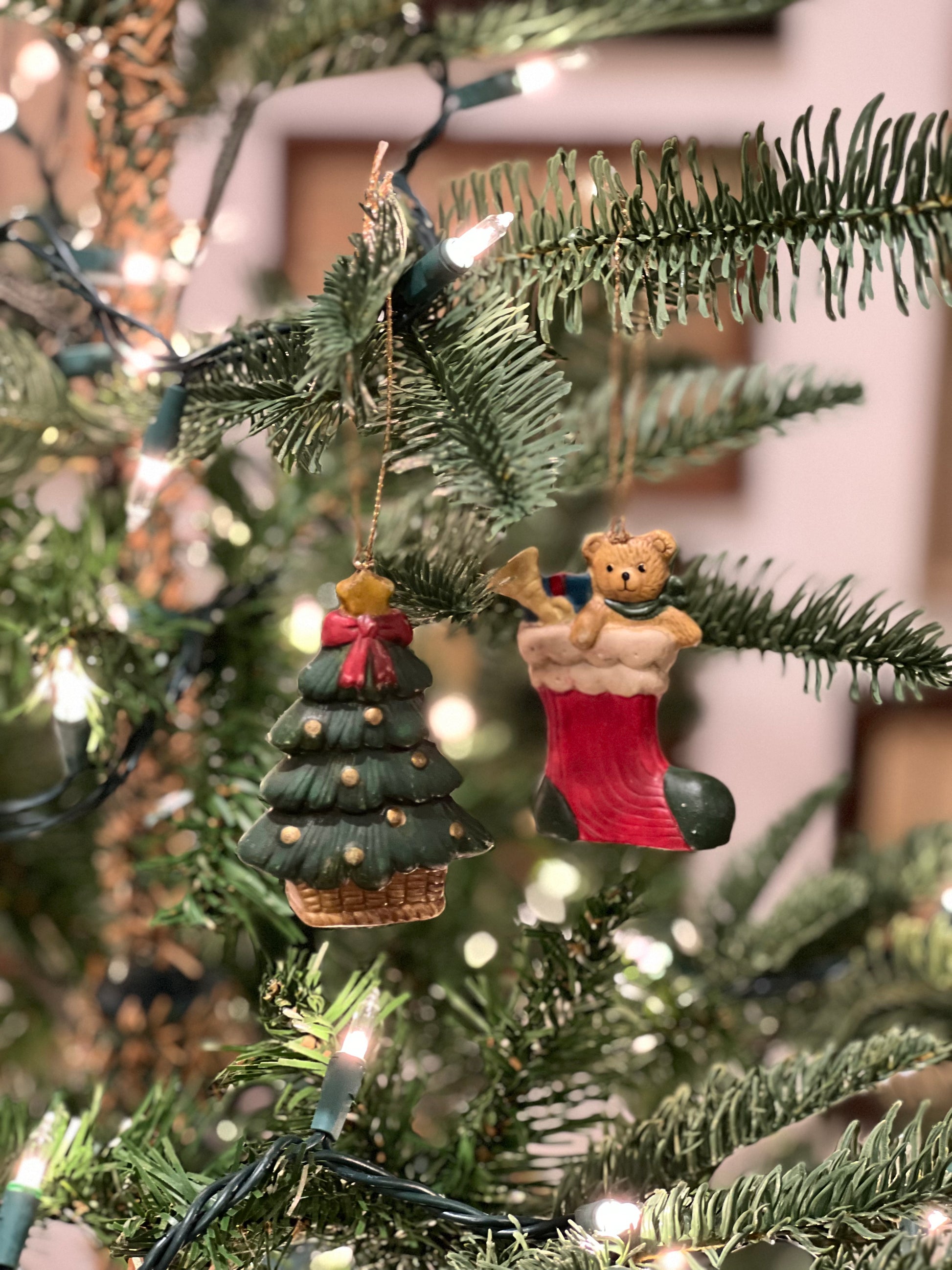 Vintage Pair of Christmas Ornaments
