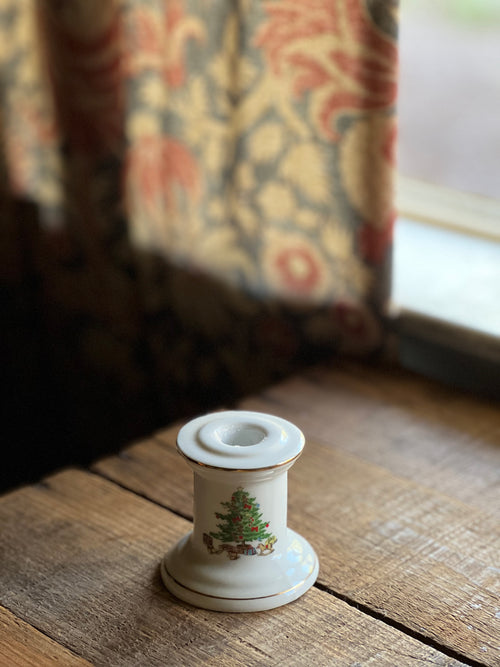 Vintage Shibata Japan Porcelain Christmas Candleholder