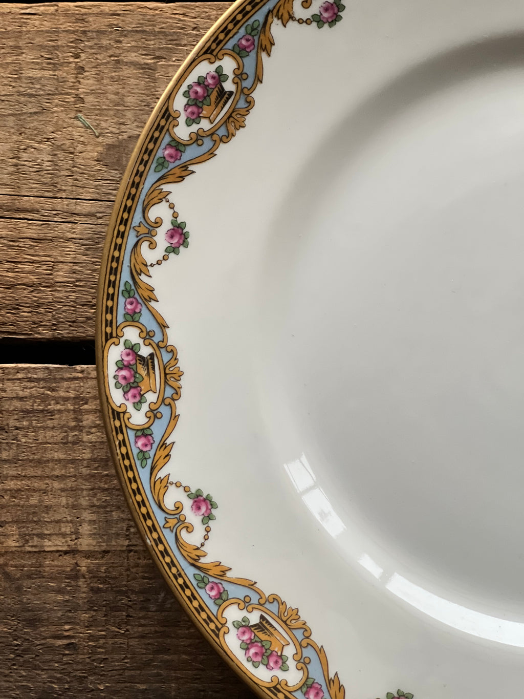 Antique Michelaud Frères French Limoges Floral Dinner Plate