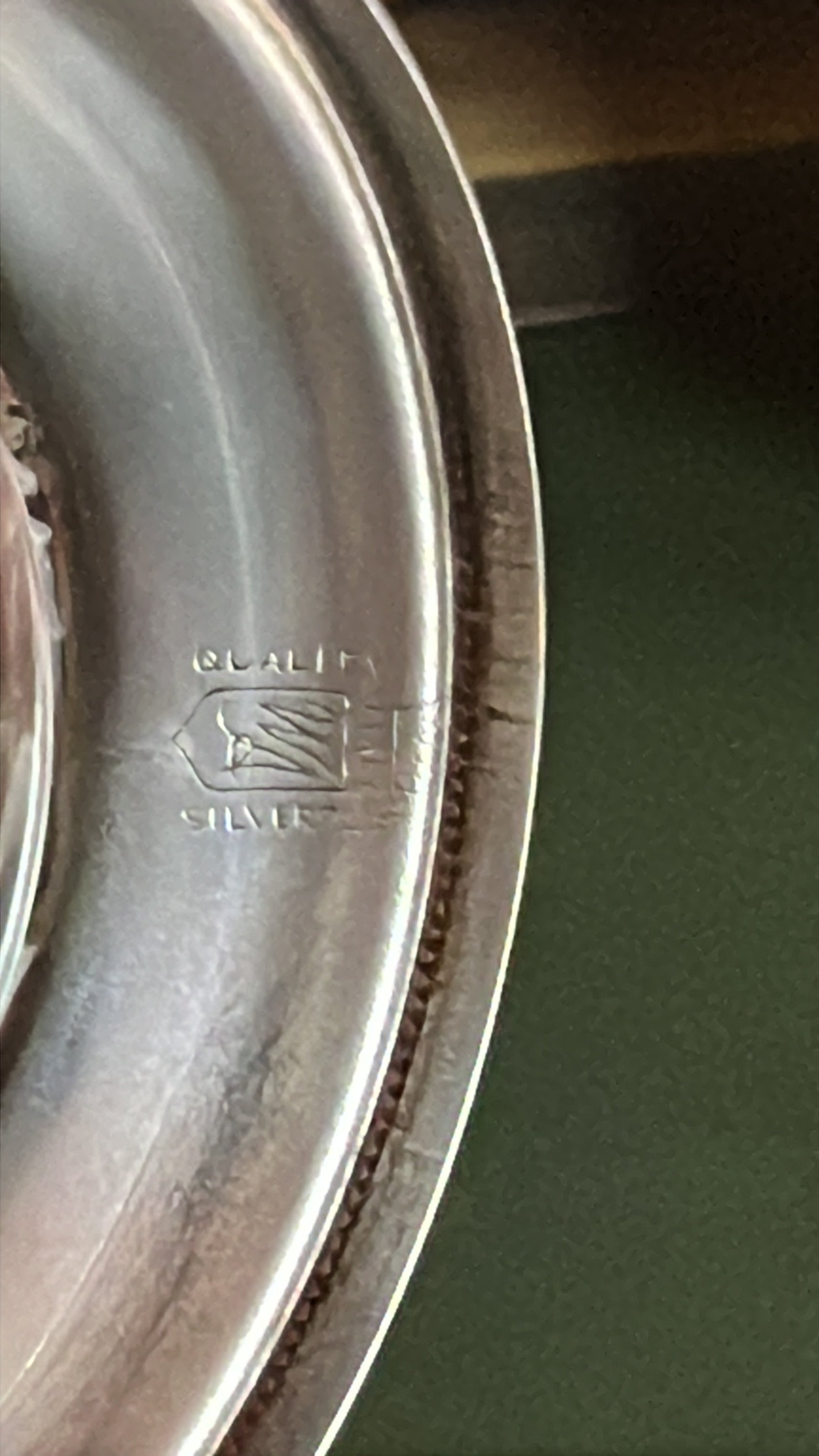 Vintage Val St. Lambert Crystal & Silver Rim Creamer & Sugar Bowl Set