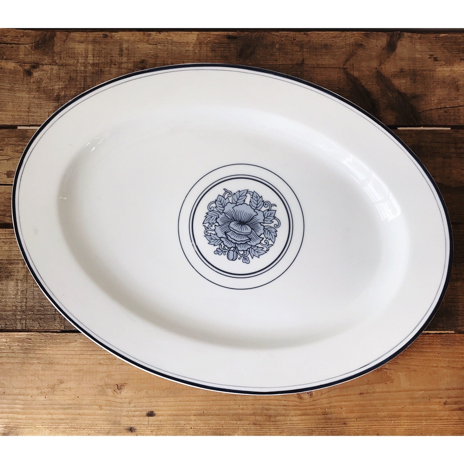Vintage Georges Briard "Blue Dynasty" Large Oval Platter