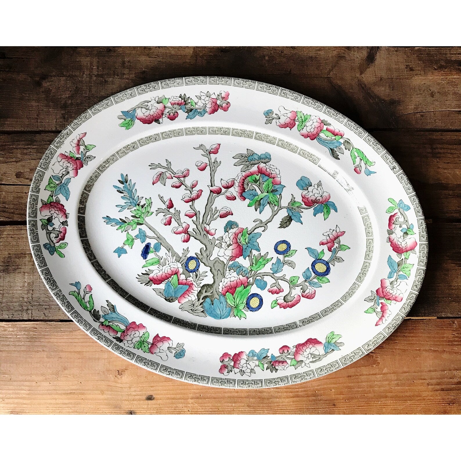 Vintage Johnson Brothers England Indian Tree Large Oval Platter