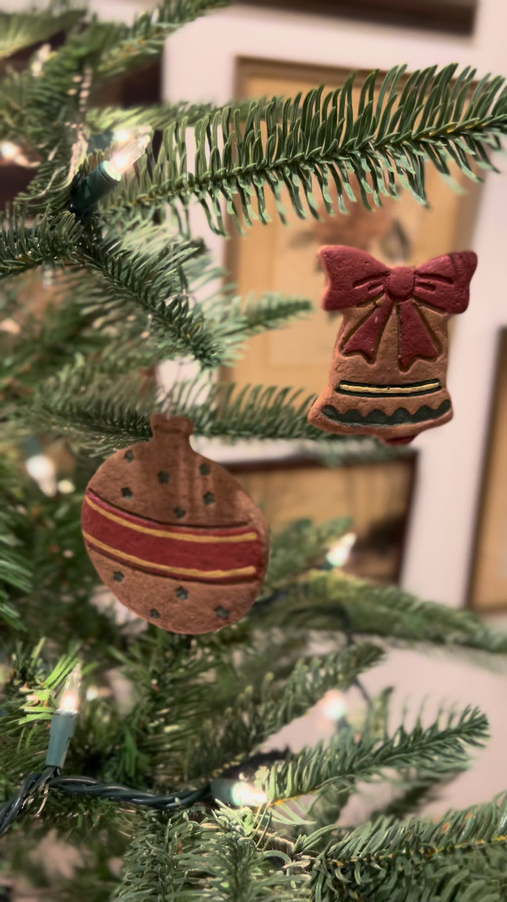 Vintage Pair of Mix Match Christmas Ornaments