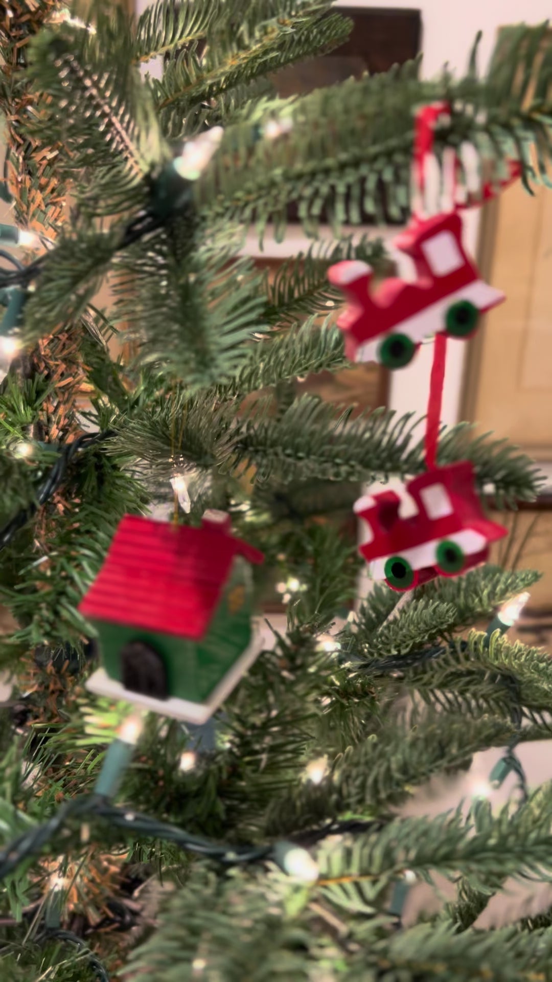 Vintage Pair of Mix Match Christmas Ornaments