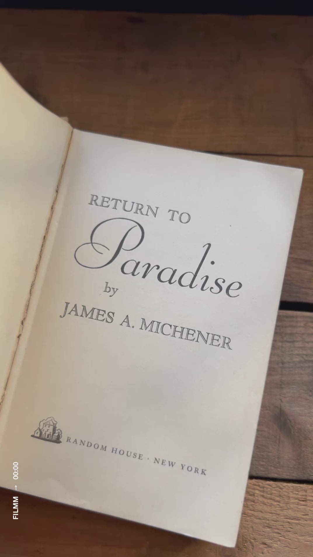 interior of a 1951 Return to Paradise by James Michener | First Printing