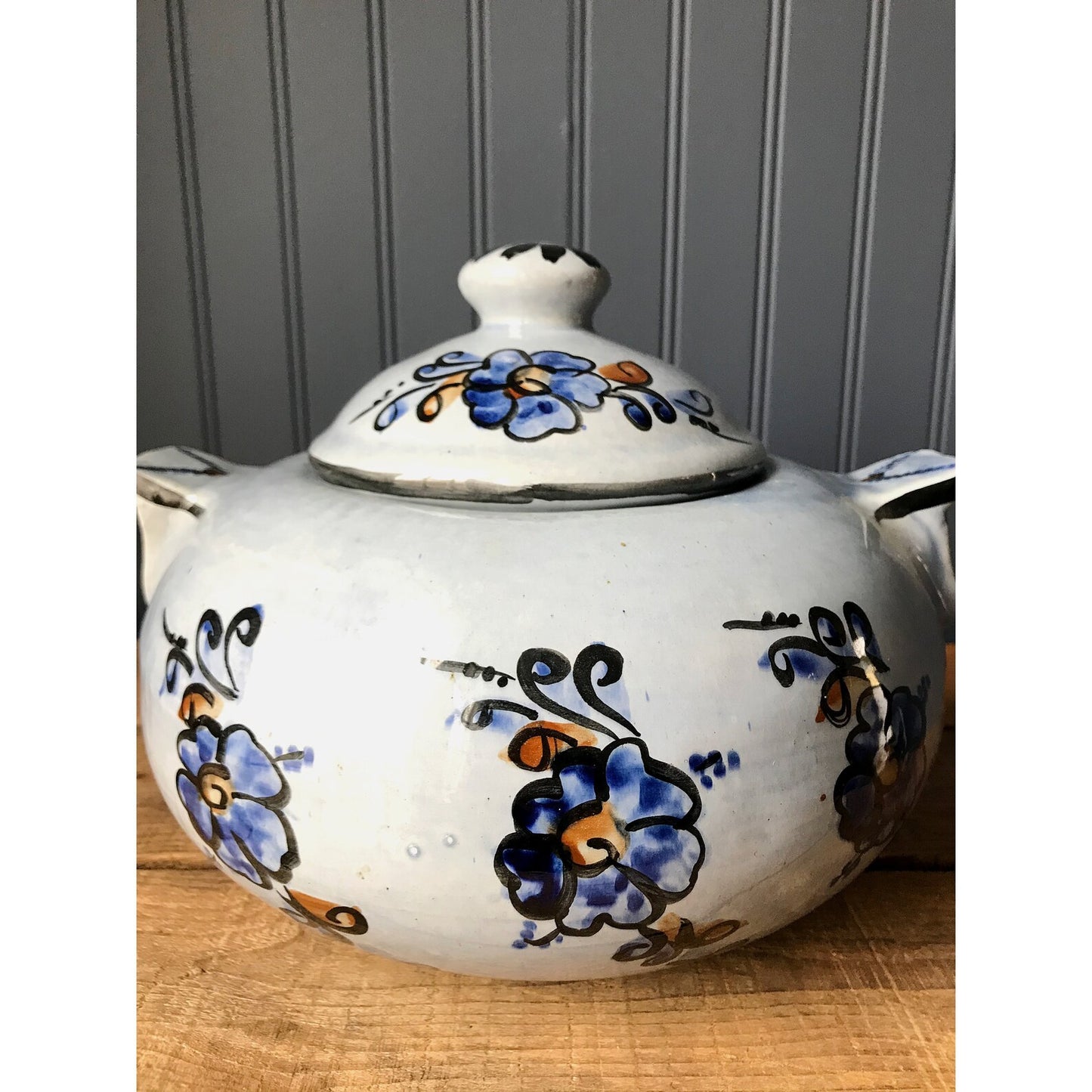 Vintage Tonala Mexico Hand Painted Tureen