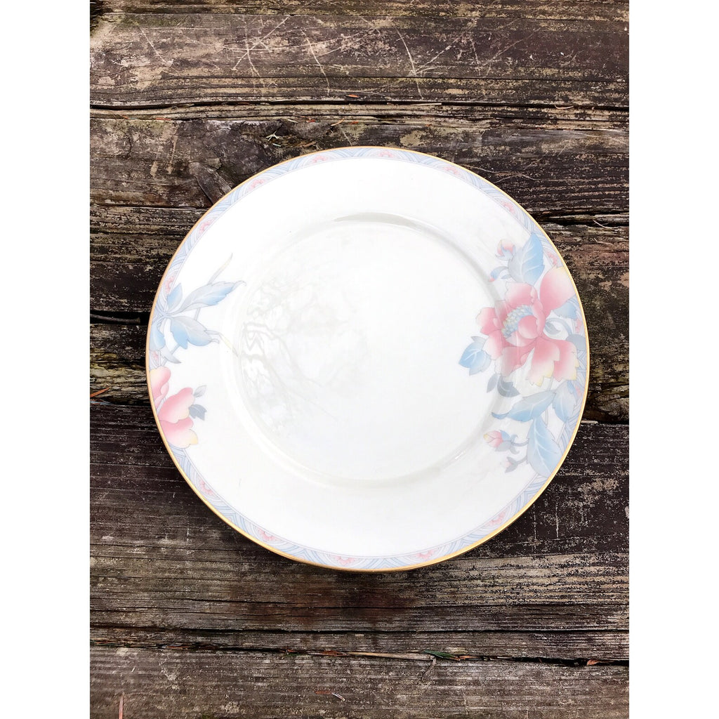 pink and blue floral Lenox plate