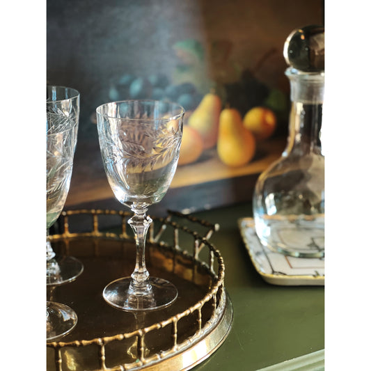 Vintage Crystal Wine Glass