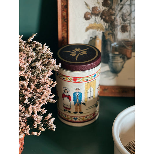 Vintage Cross Stitch Tin