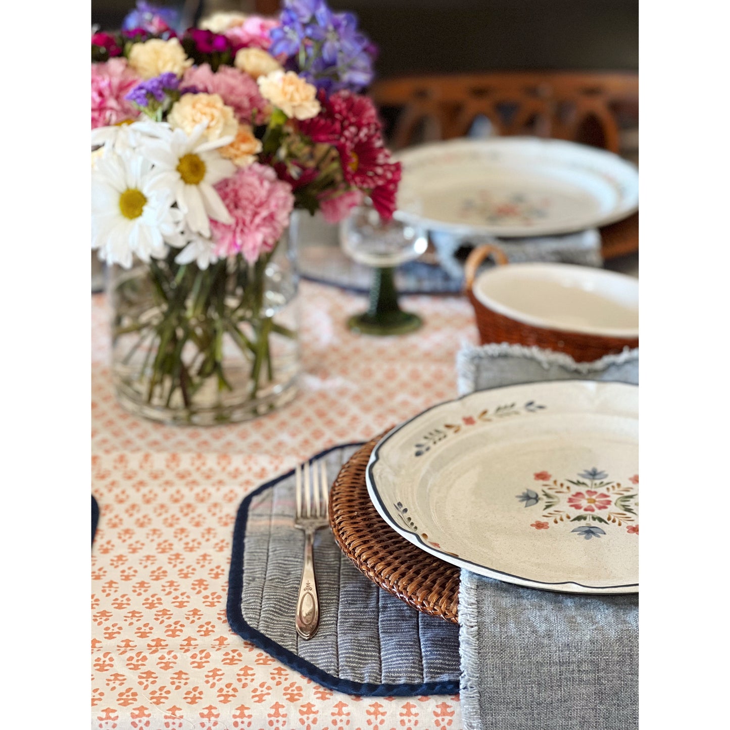 Vintage Set of 4 American Patchwork Collection Dinner Plates