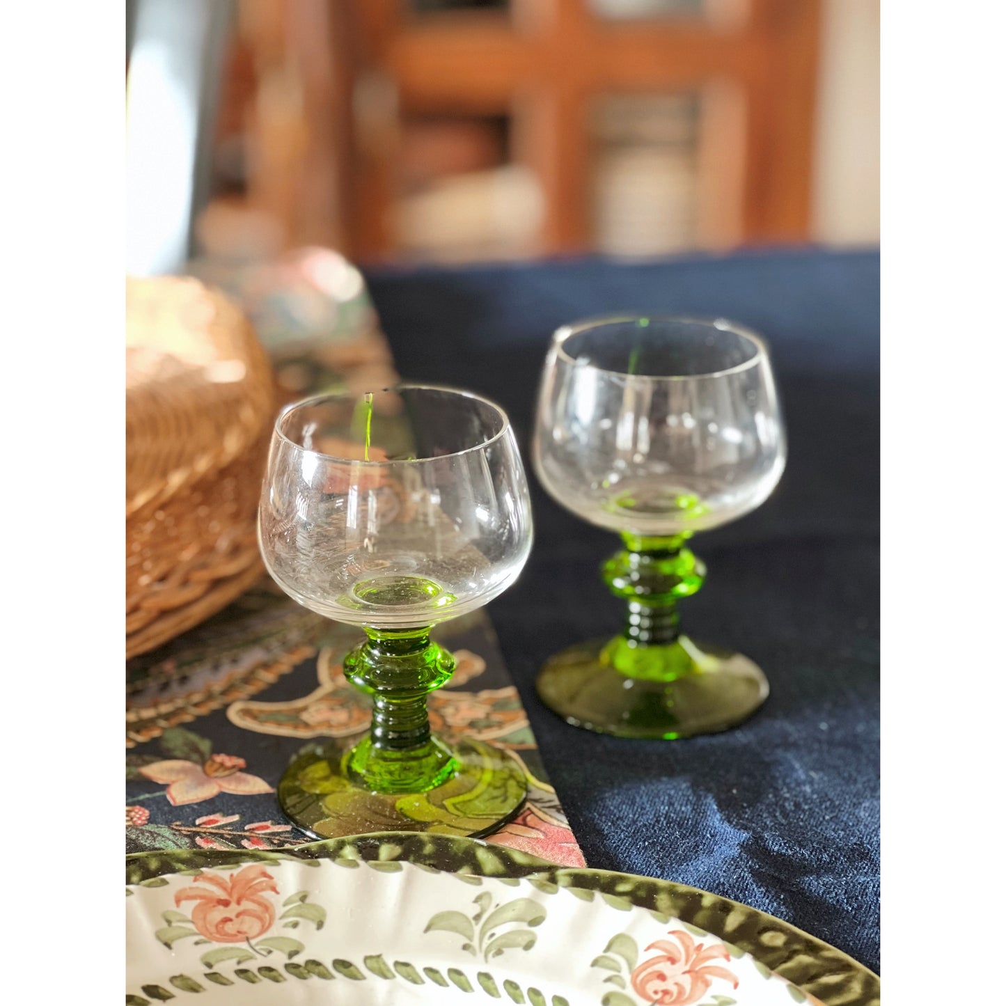 Vintage Pair of Petite Wine Glasses