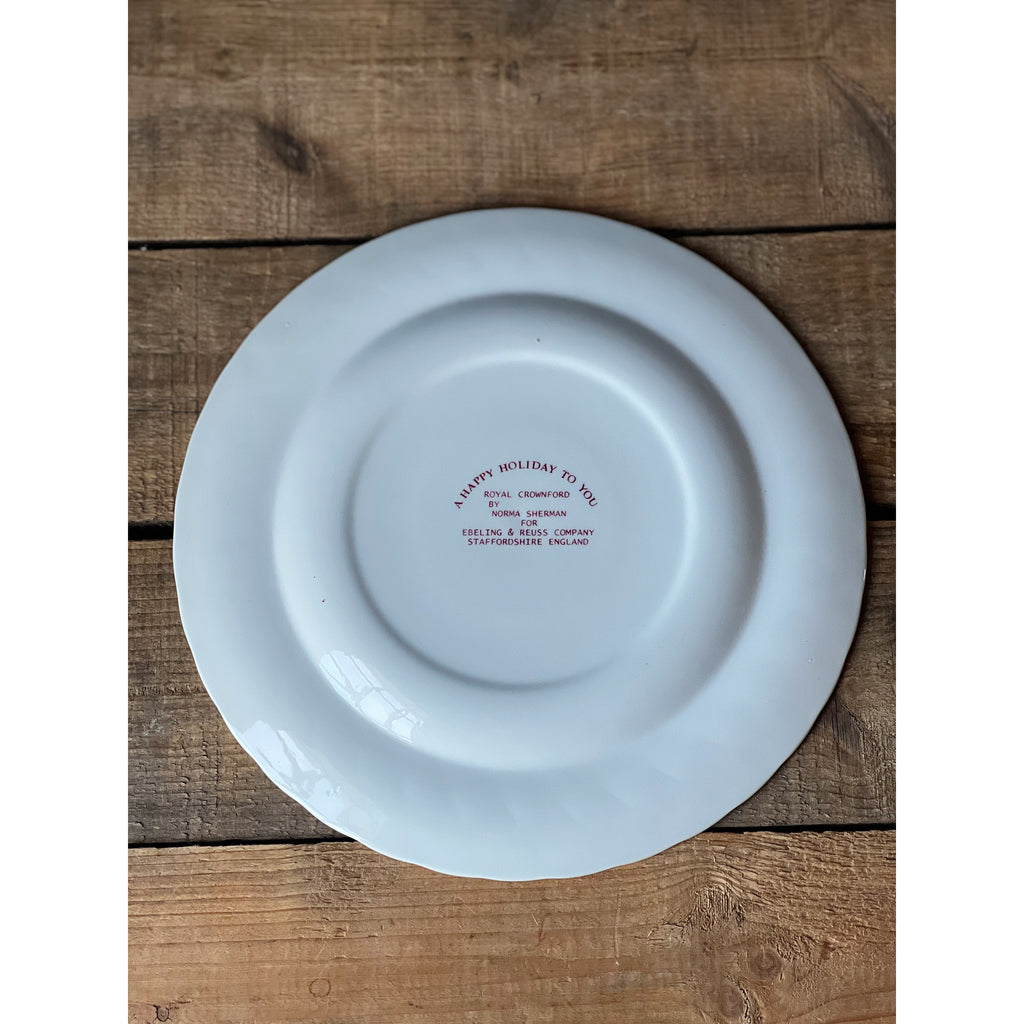 Vintage Royal Crownford England Norma Sherman 2001 Christmas Plate
