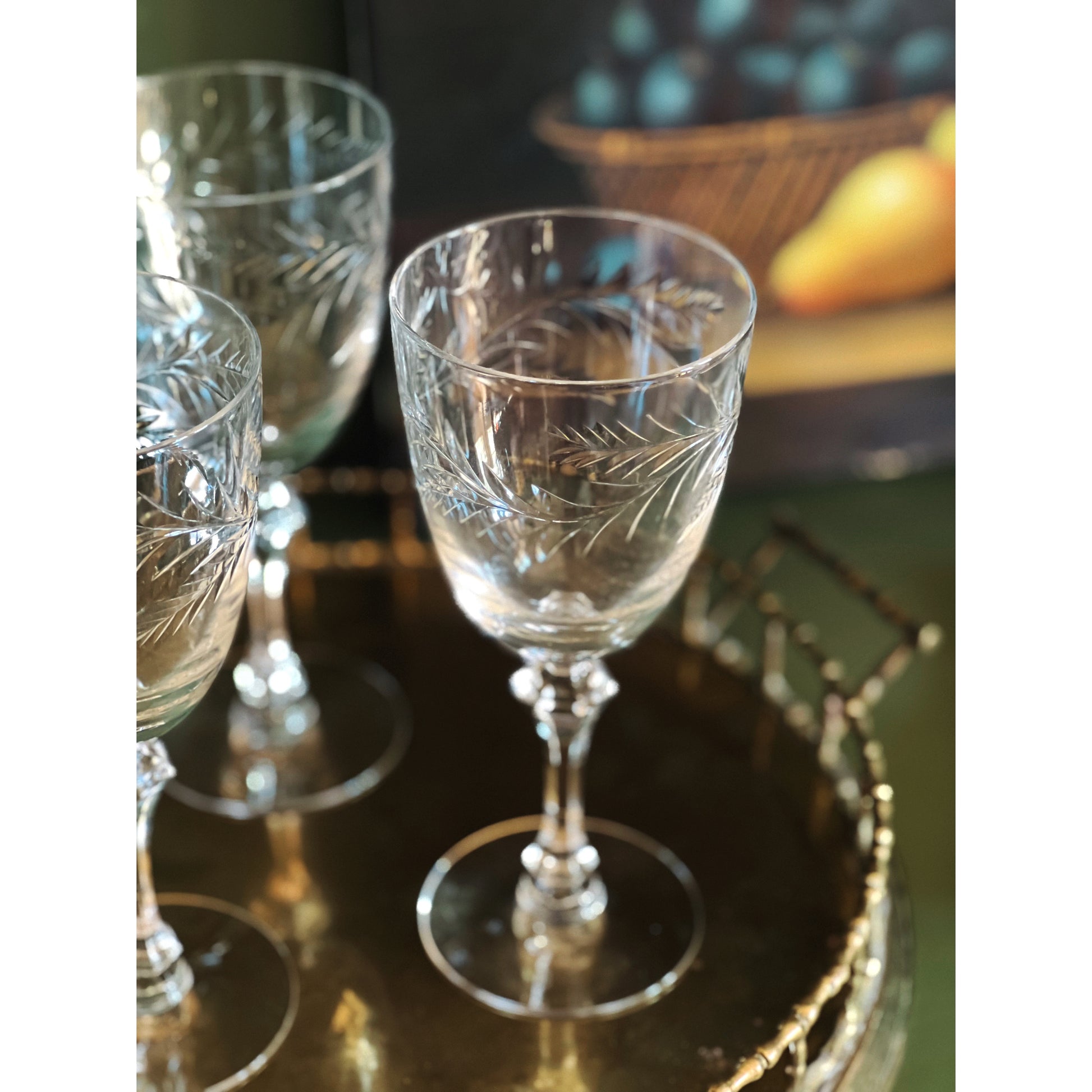 Vintage Crystal Wine Glass