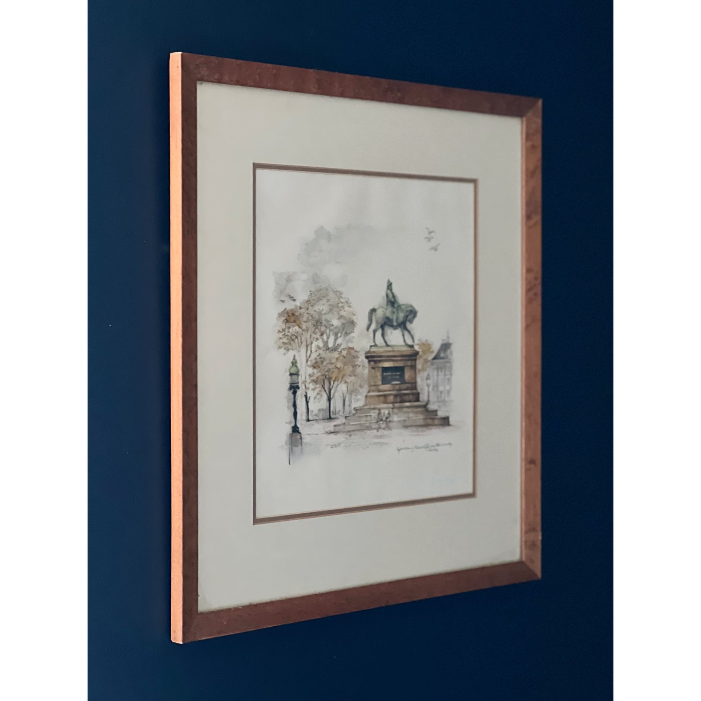 Mads Stage Copenhagen King Frederick VIII Framed Watercolor