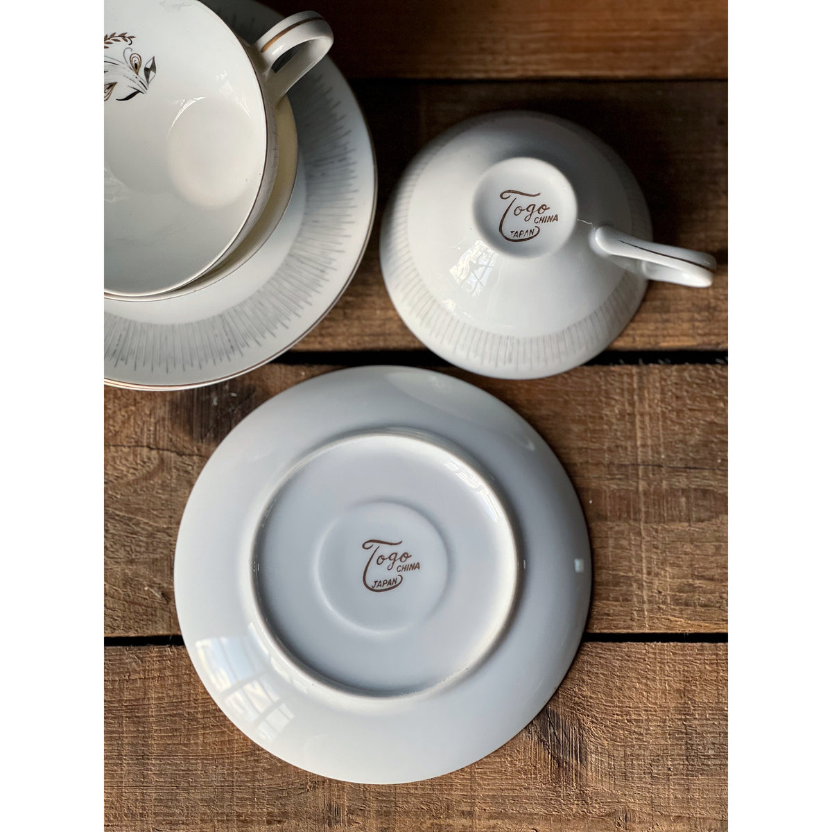 Vintage Togo Japan Floral Teacup & Saucer Set | Midcentury