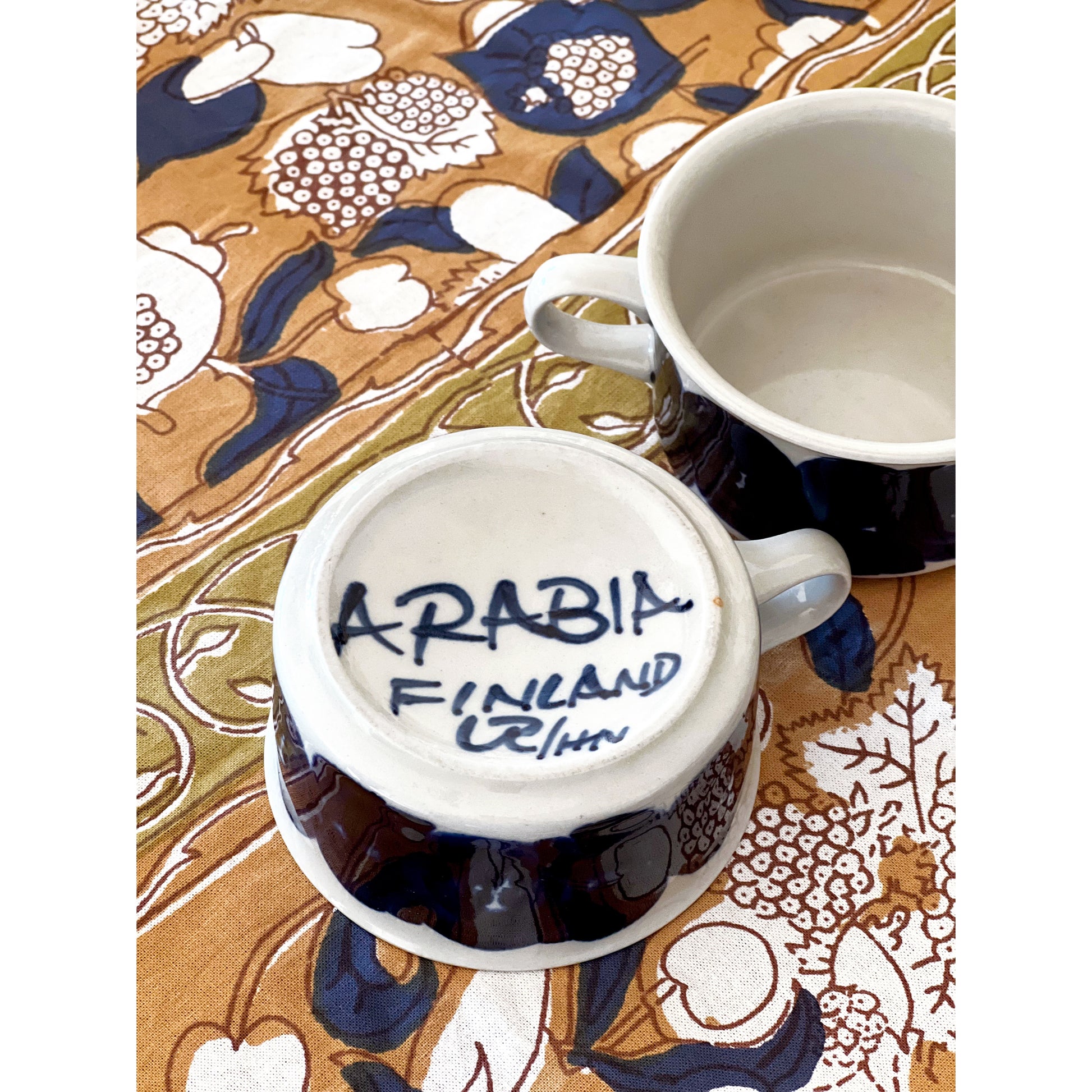 Vintage Arabia of Finland Anemone Blue Flat Cup
