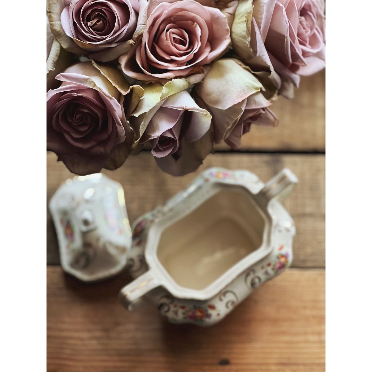 Steubenville Ivory Floral Sugar Bowl