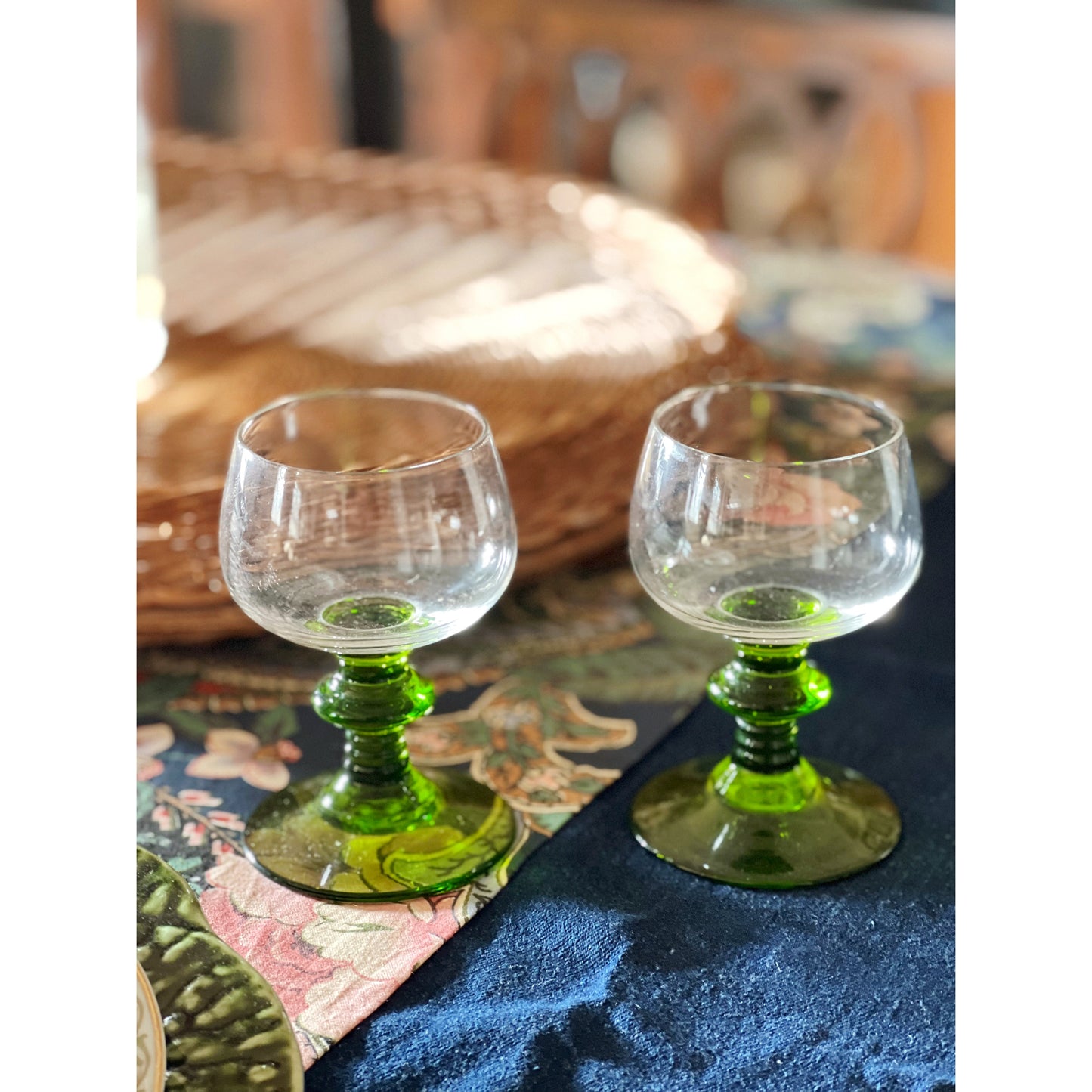 Vintage Pair of Petite Wine Glasses