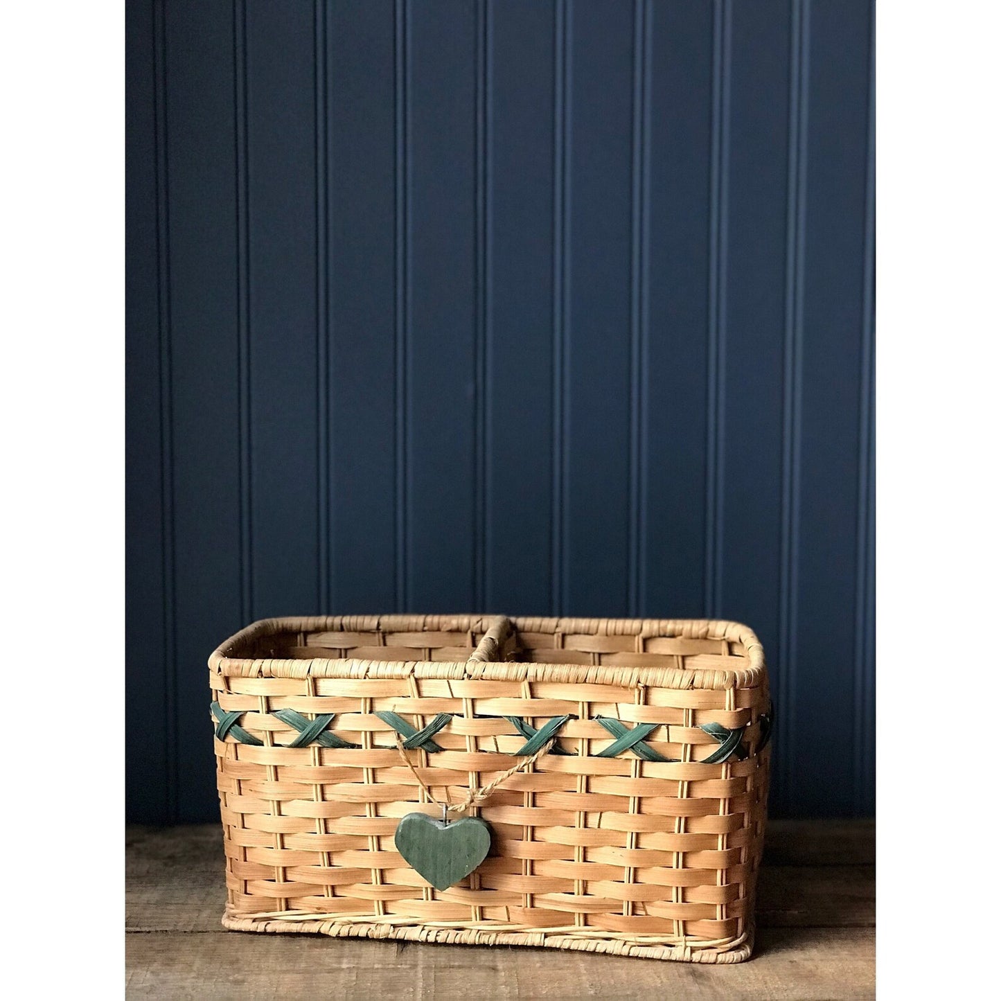 Vintage Square Two Section Basket