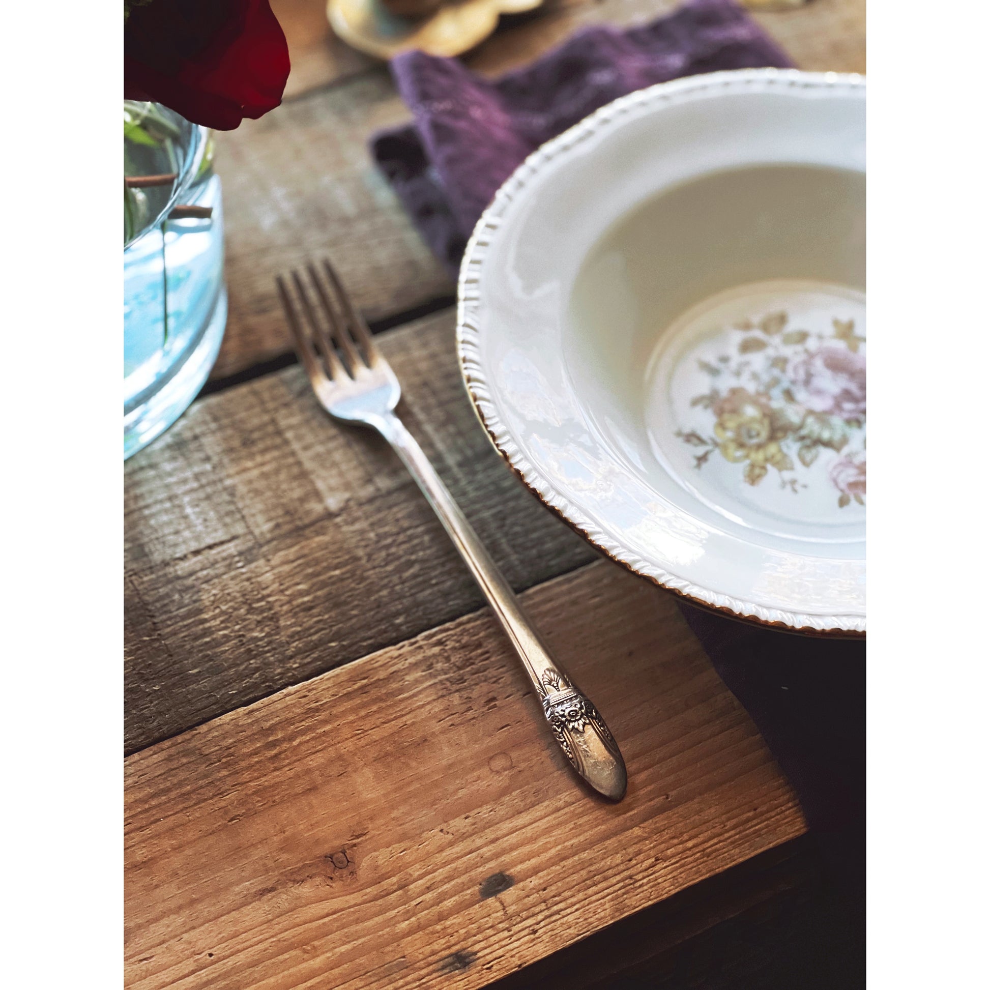Rogers First Love Silver Plate Grille Fork